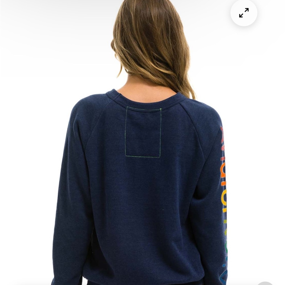 RARE Aviator Nation Navy Blue Aspen Colorado Long Sleeve Crew Neck Sweatshirt - Picture 6 of 12